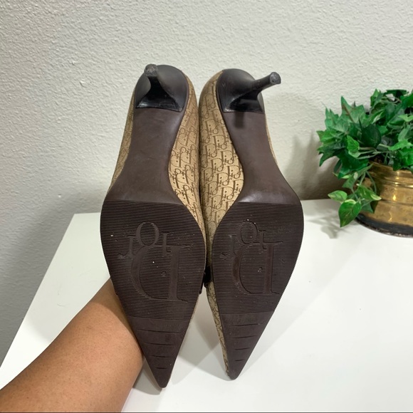 Dior Diorissimo Logo Canvas Pumps Heel Shoe - Picture 11 of 13